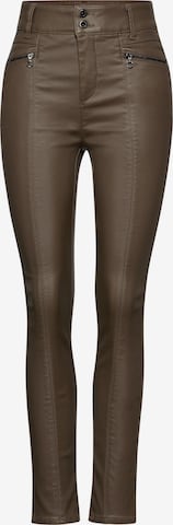 Street One Studio Hose im Leder-Look in Braun: Vorderseite