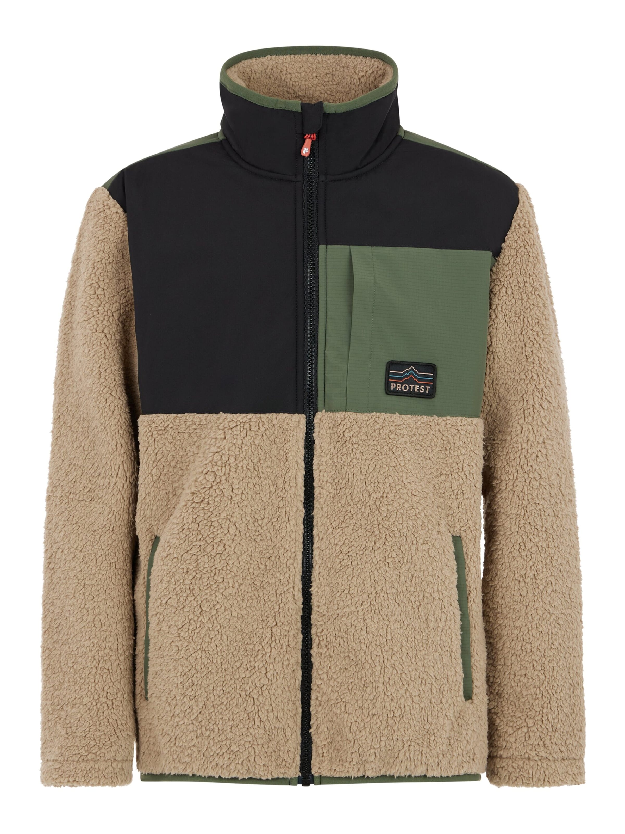 PROTEST Fleece Jacket 'PRTHERON JR' in Brown: front