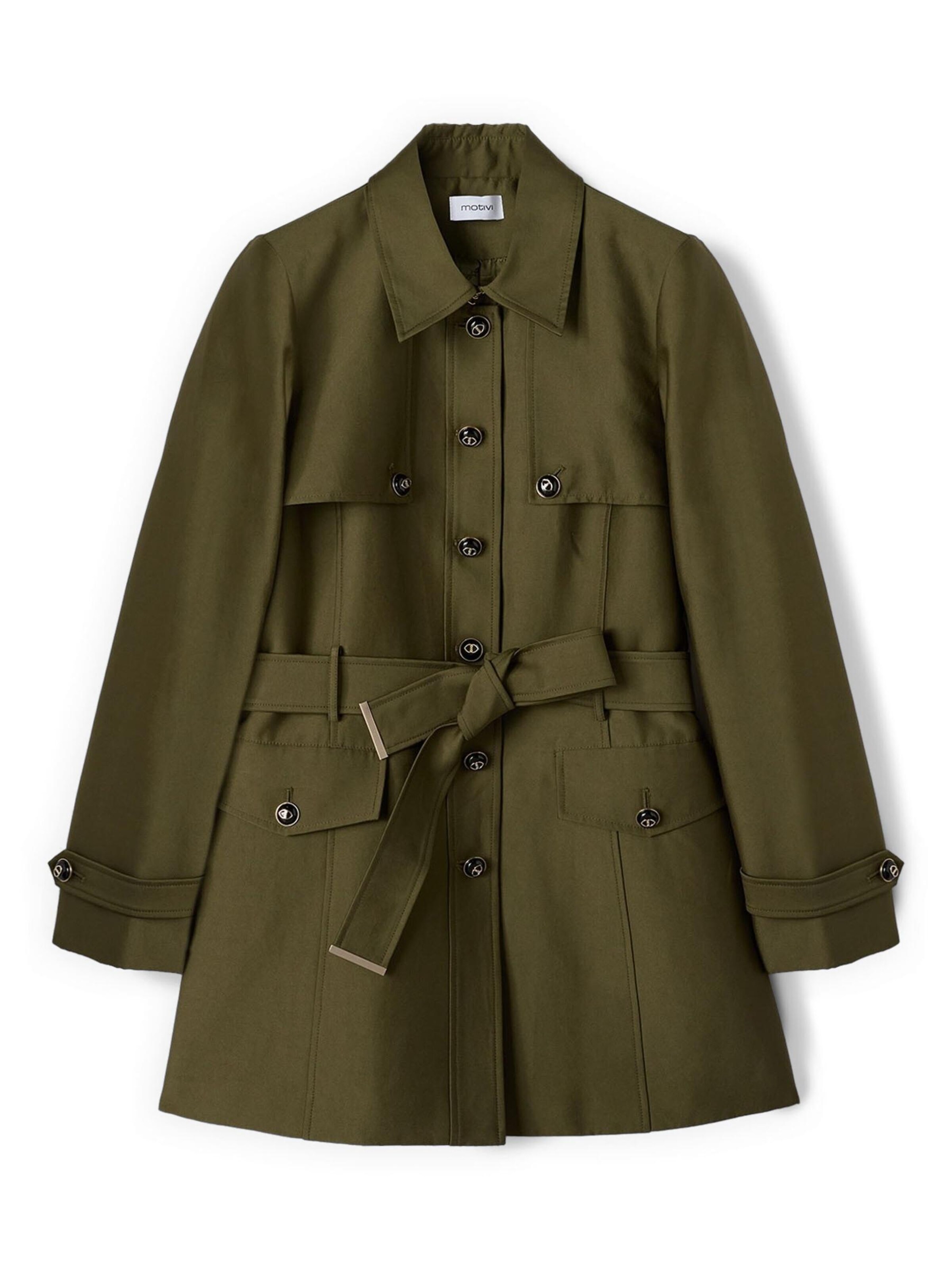 Manteau mi-saison MOTIVI en vert : devant