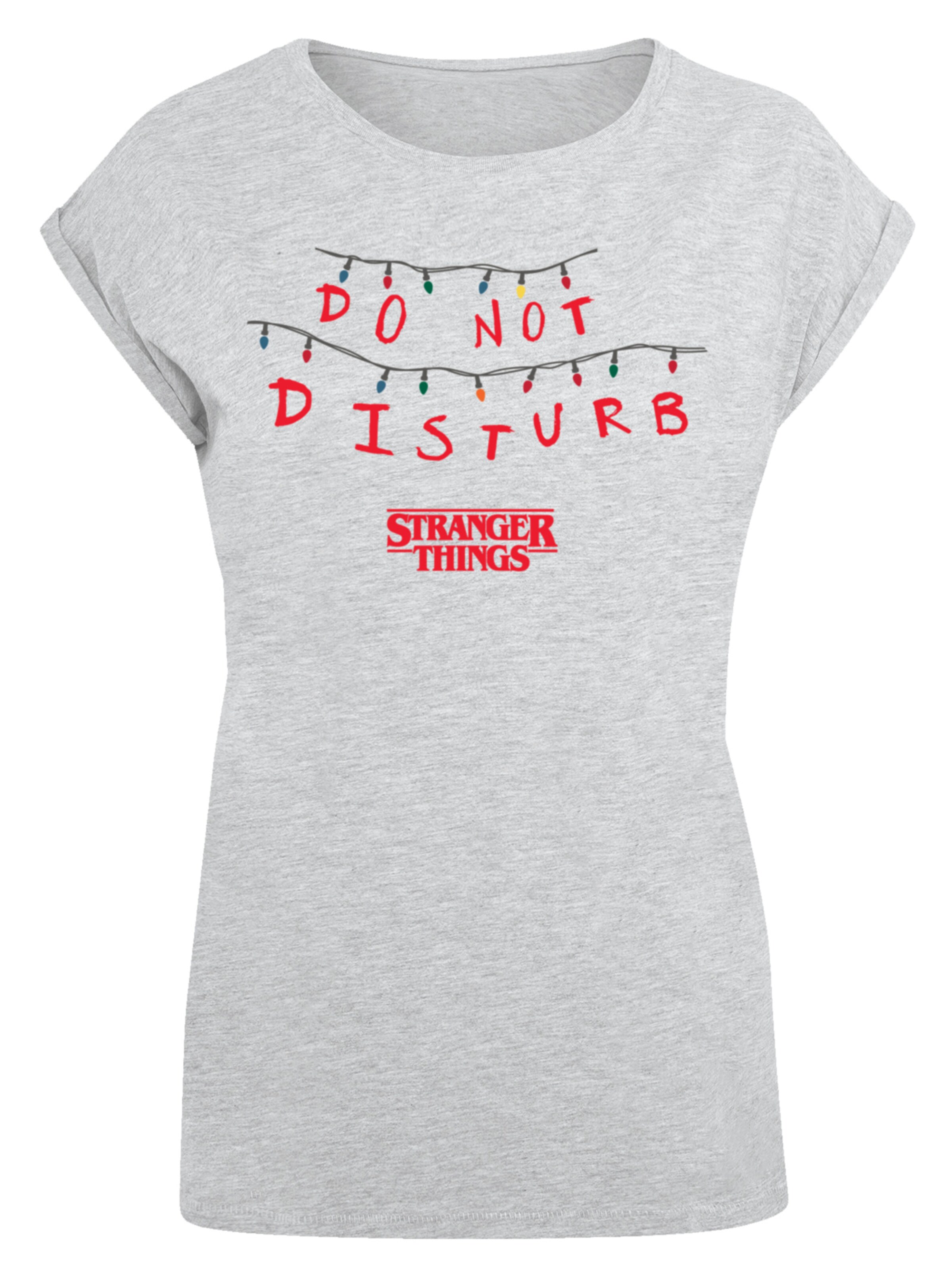 F4NT4STIC T-Shirt 'Stranger Things Do Not Disturb Netflix TV Series' in Grau: Vorderseite