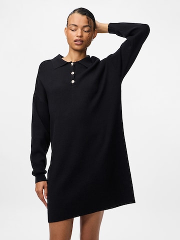 PIECES Pletena obleka 'PCJASSY' | črna barva: sprednja stran