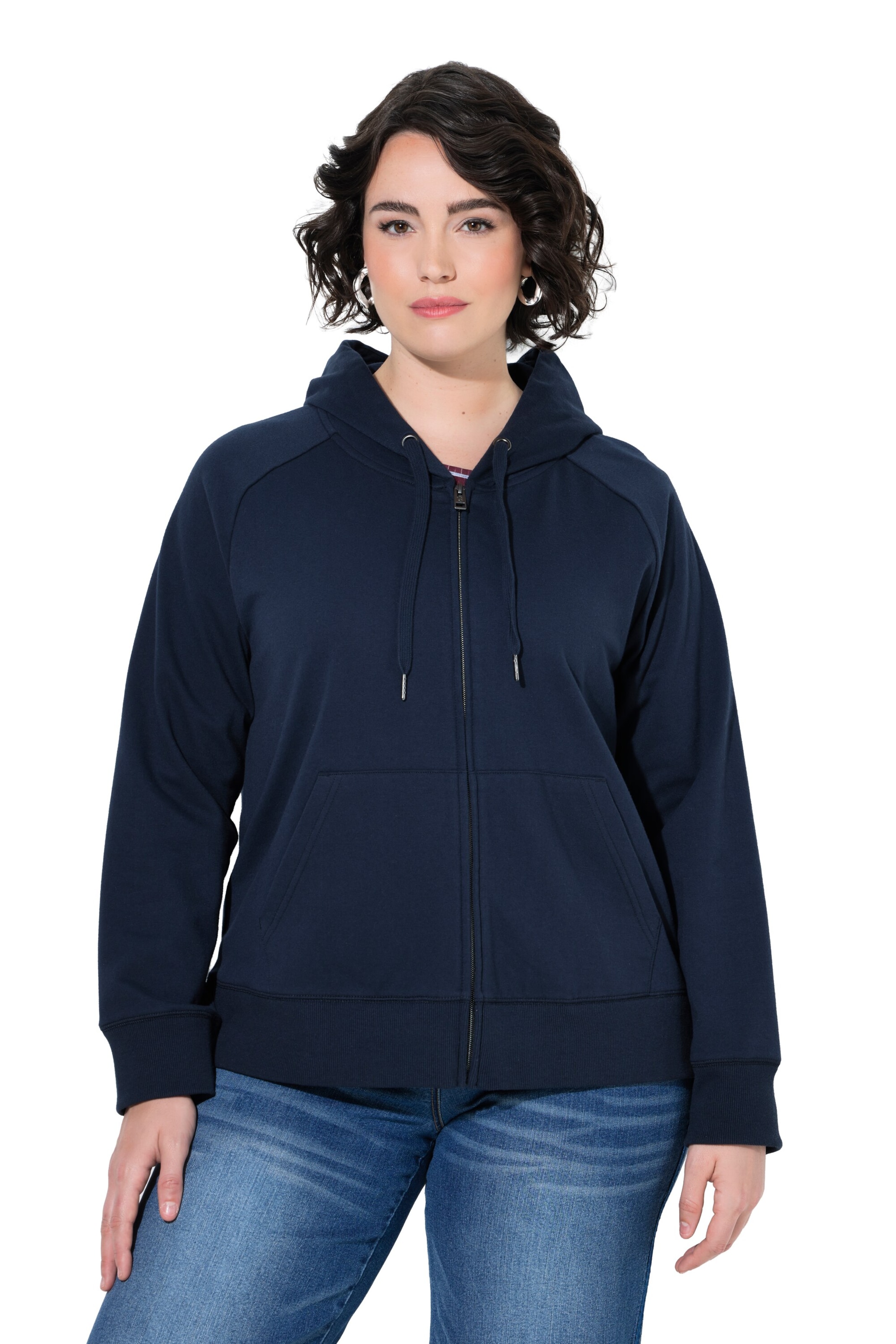 Ulla Popken Sweat jacket in Blue: front