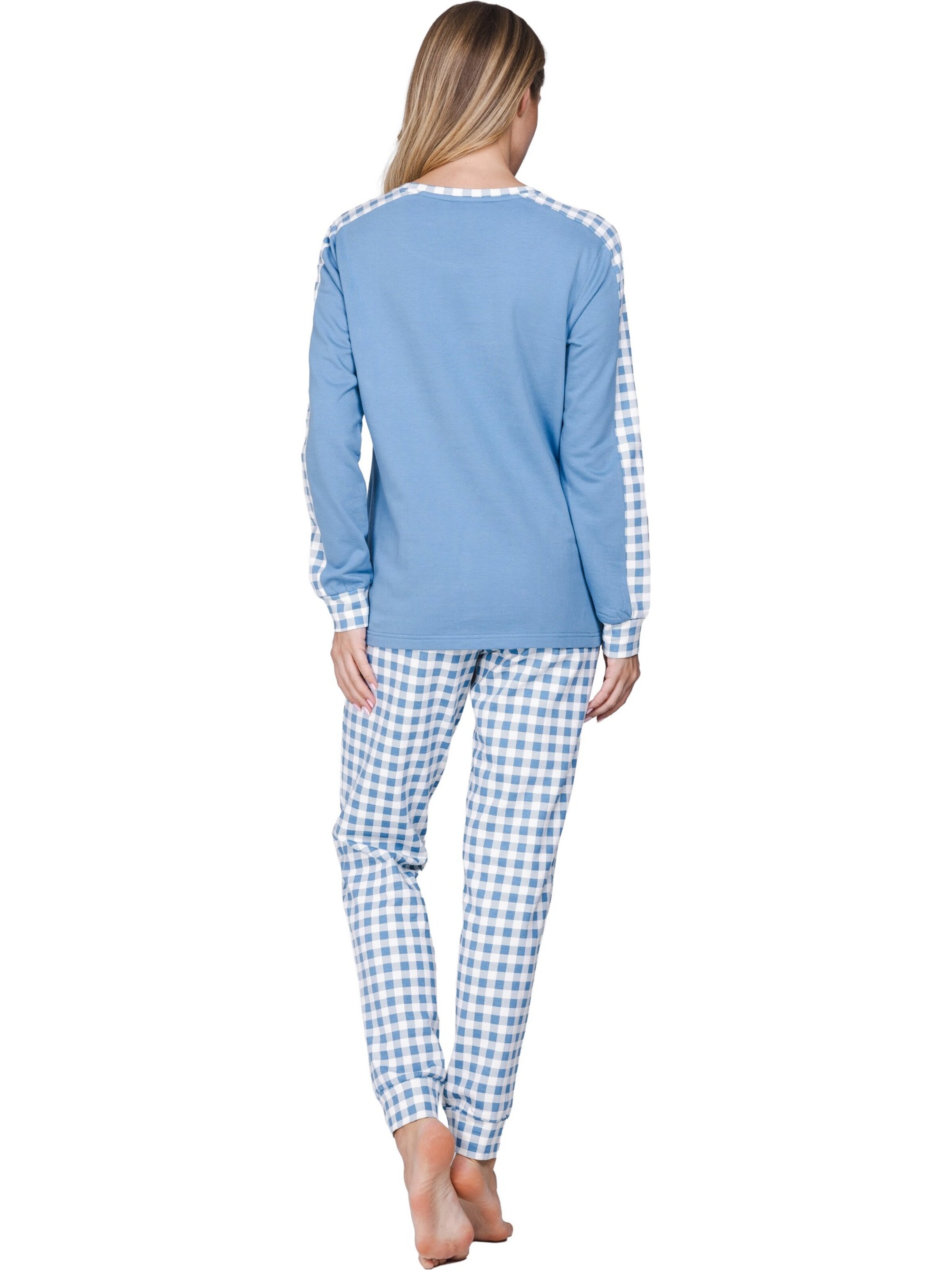 Pastunette Pajama 'Blue Cottage' in Blue
