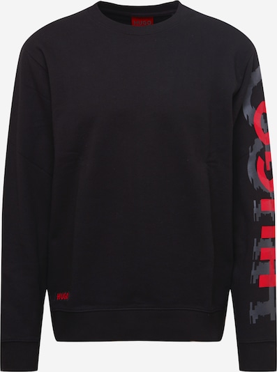 HUGO Sweater majica 'Deronese' u tamo siva / crvena / crna, Pregled proizvoda