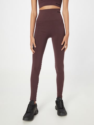 Skinny Pantaloni sport 'Tif' de la Hummel pe maro: față