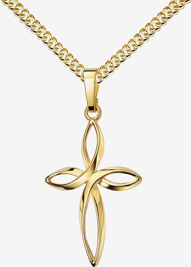 JEVELION Kreuz Anhänger 333 Gold + Kette. in gold, Produktansicht