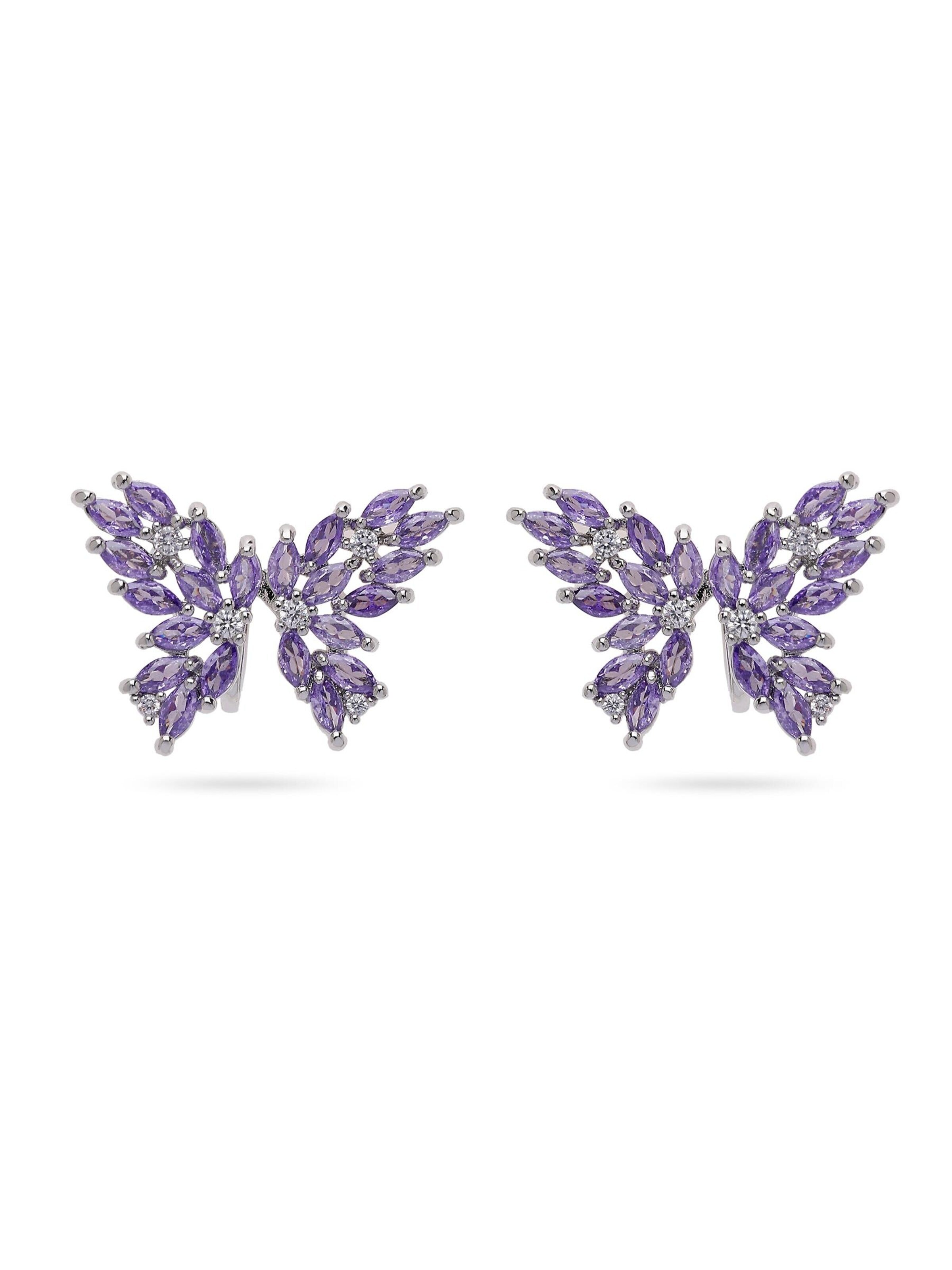 AVANT-GARDE PARIS Earrings 'Marta' in Purple: front