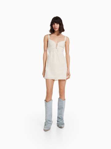 Bershka Summer Dress in Beige