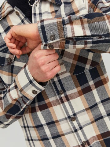 JACK & JONES Regular fit Button Up Shirt 'JJEddie' in Brown