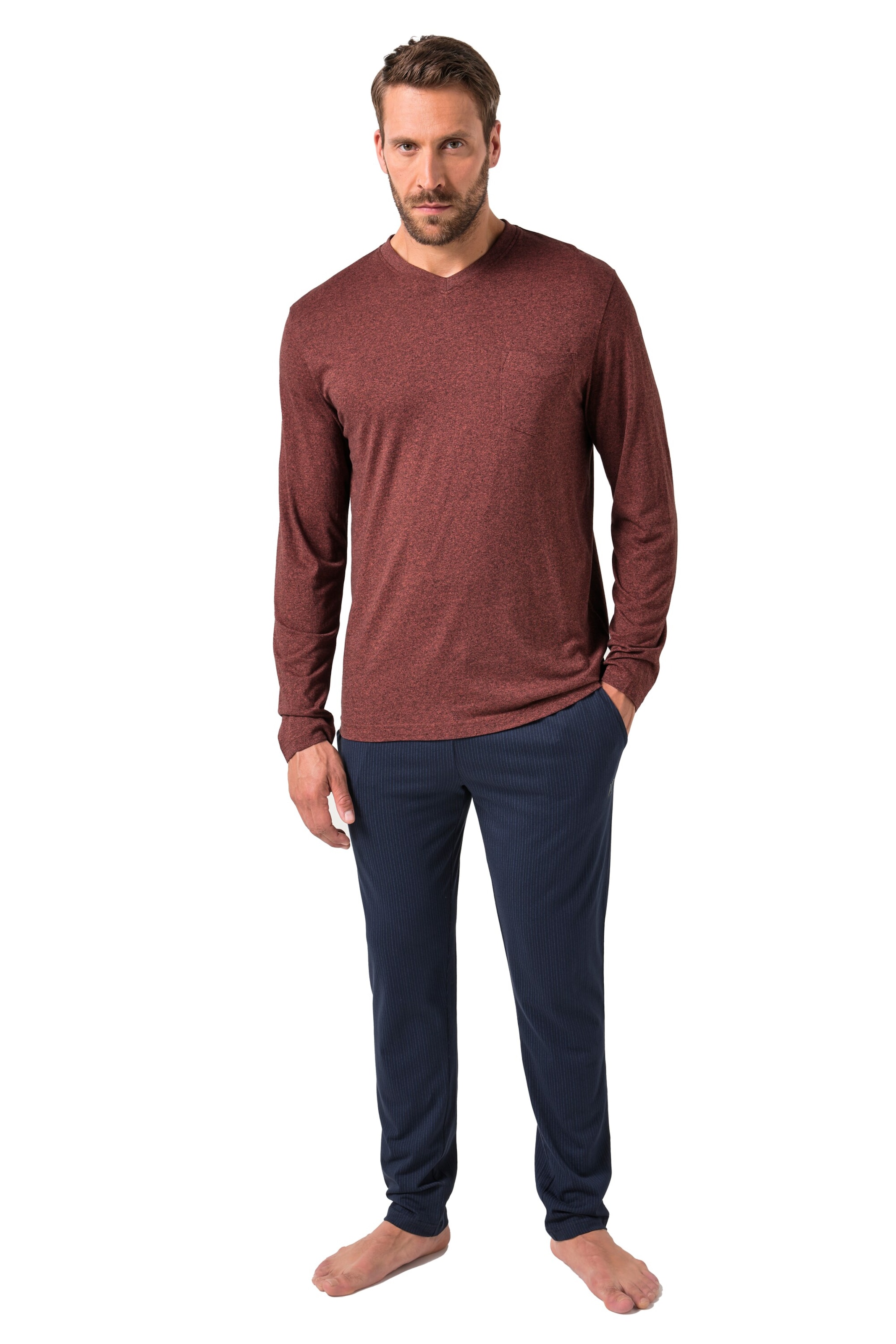 JP1880 Pyjama lang in Blauw: voorkant