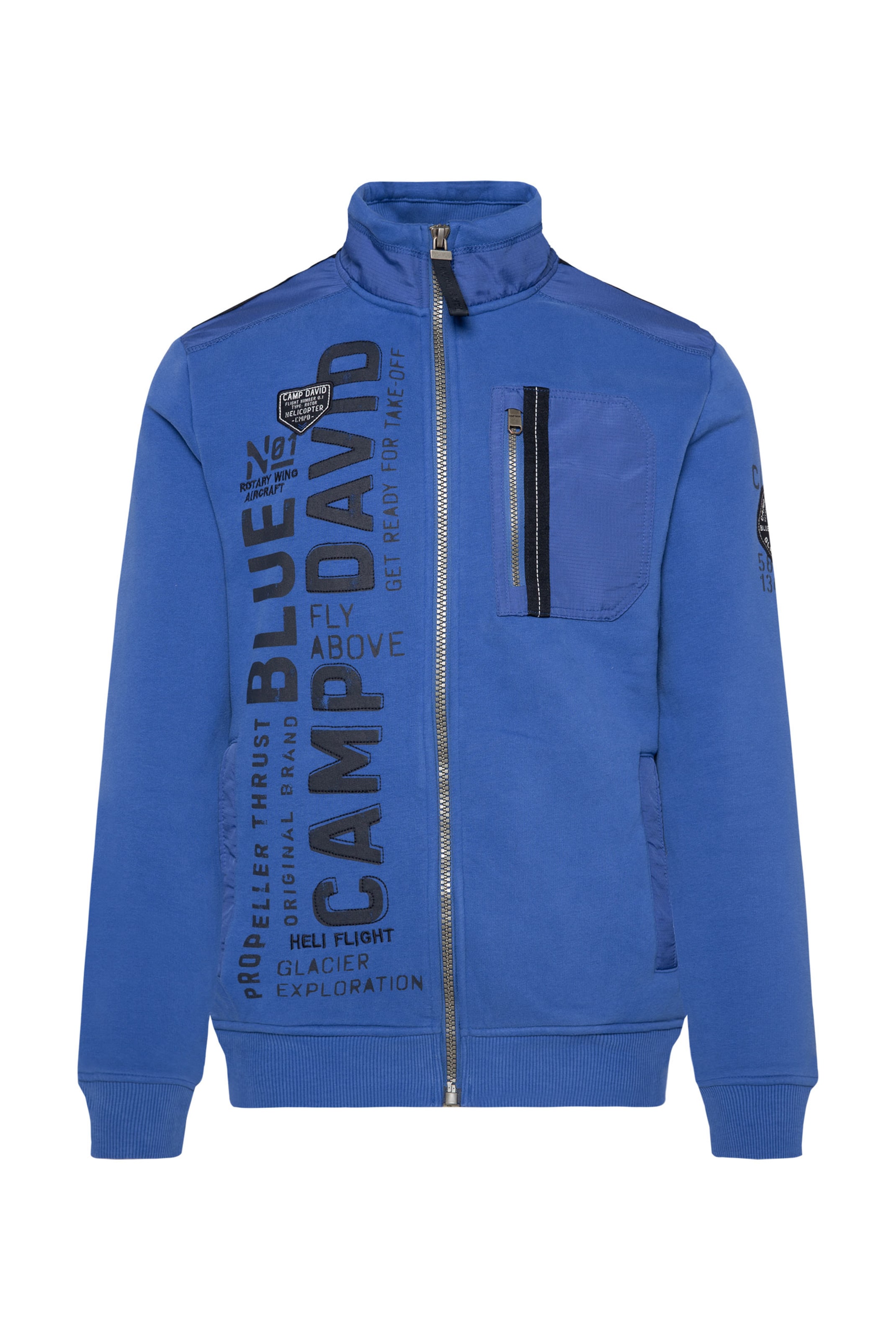 CAMP DAVID Sweatjacke in Blau: Vorderseite