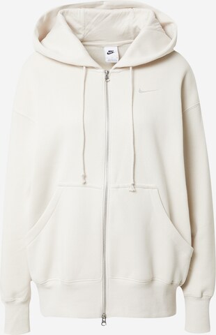 Nike Sportswear Sweat jacket 'PHNX FLC' in Beige: front