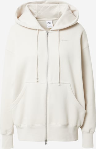 Nike Sportswear Sweatjacke 'PHNX FLC' in Beige: predná strana