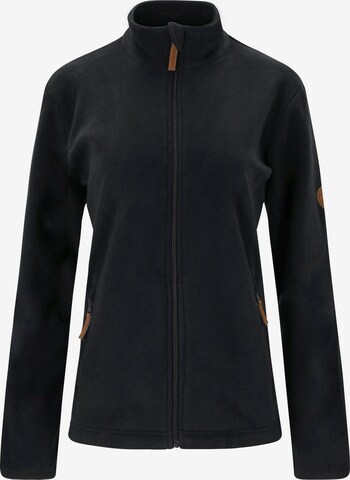 Gipfelglück Athletic Fleece Jacket 'Ines' in Black: front