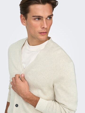 Only & Sons Knit Cardigan 'ONSting' in White