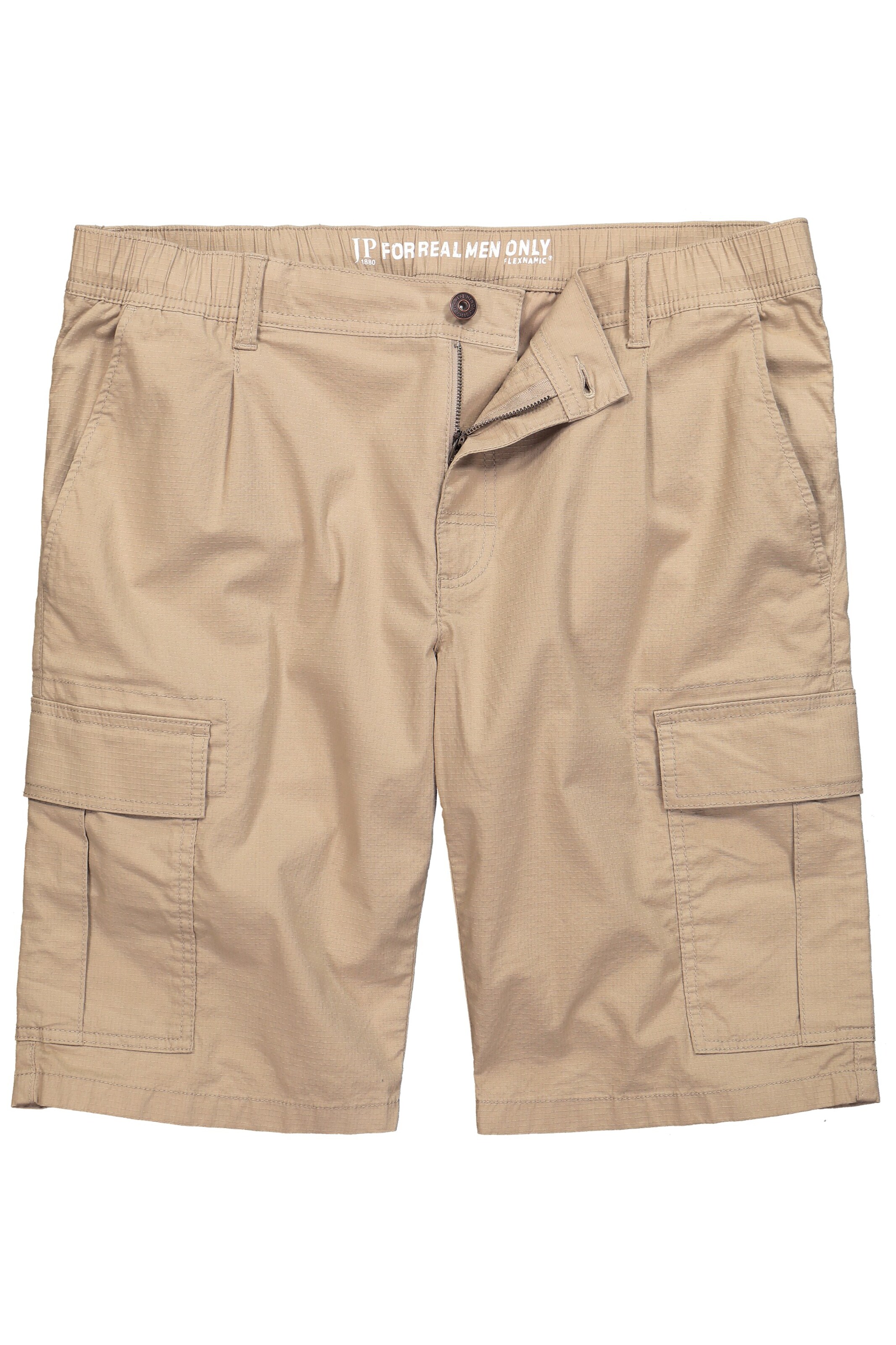 JP1880 Regular Cargobroek 'Bermuda' in Beige: voorkant