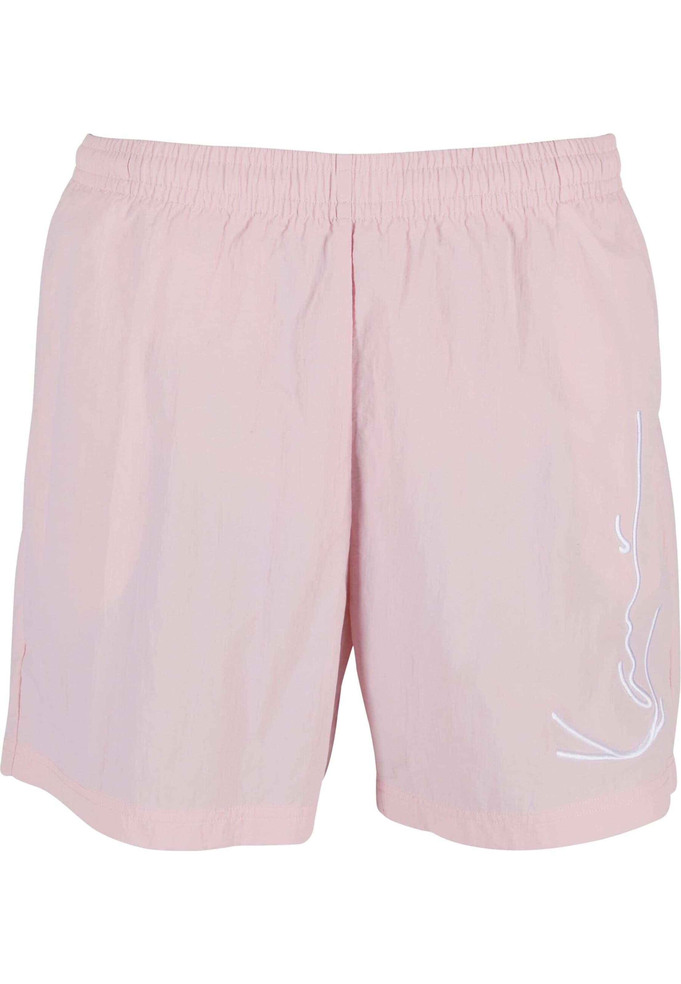 Karl Kani Board Shorts in Pink: front