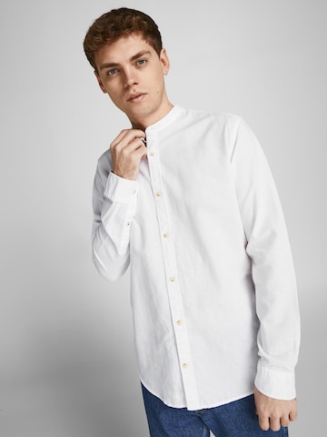 JACK & JONES Slim fit Button Up Shirt 'Summer' in White