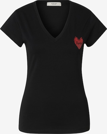 T-shirt REPLAY en noir : devant