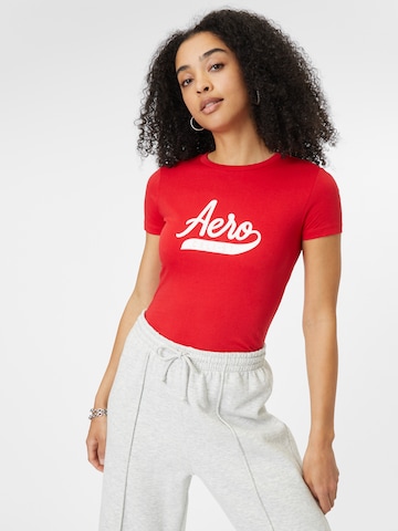 T-shirt AÉROPOSTALE en rouge : devant