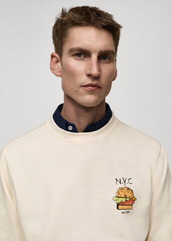 MANGO MAN Sweatshirt in Beige