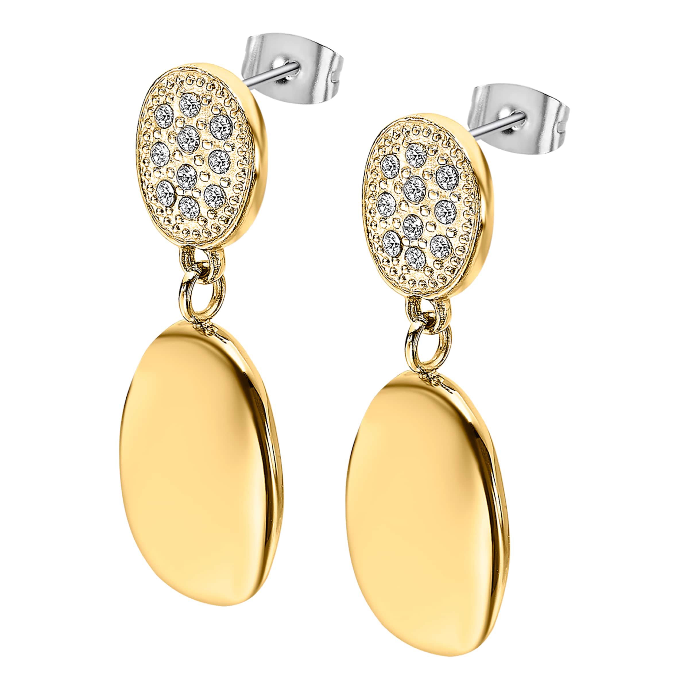Lotus Ohrringe in Gold: Vorderseite