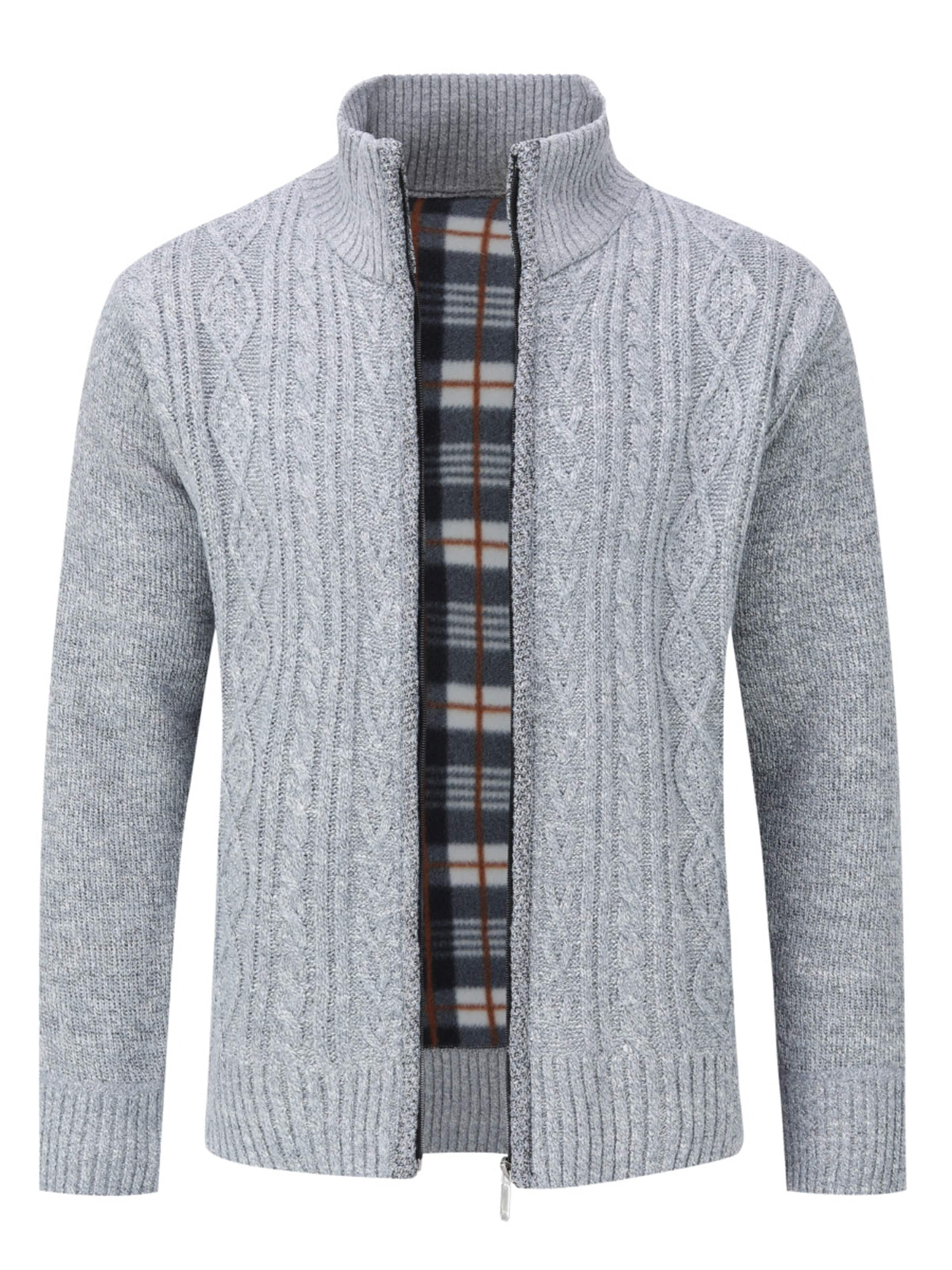 YOUTHUP Strickjacke 'Wertigkeit'‌‌ in Grau: Vorderseite