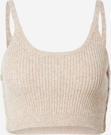 4th & Reckless Knitted Top 'TASHA' in Beige: front