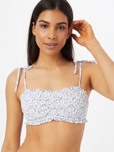 Sutien costum de baie HOLLISTER pe albastru / alb, Vizualizare model