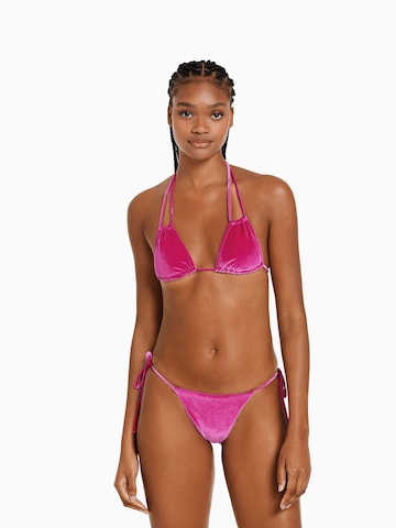 Bershka Dół bikini w kolorze różowy: przód