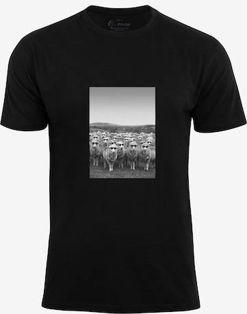 Cotton Prime Shirt 'Schafe Mit Sonnenbrille' in Black: front