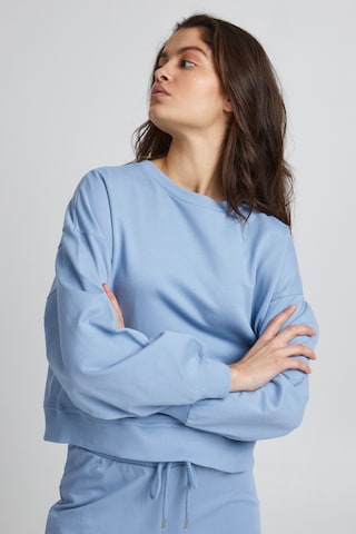 ICHI Sweatshirt 'IHVEA' in Blauw: voorkant