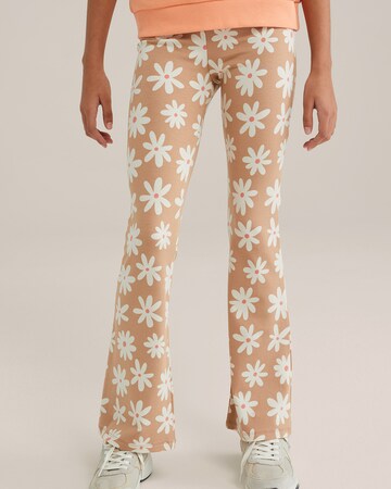 évasé Leggings WE Fashion en marron : devant