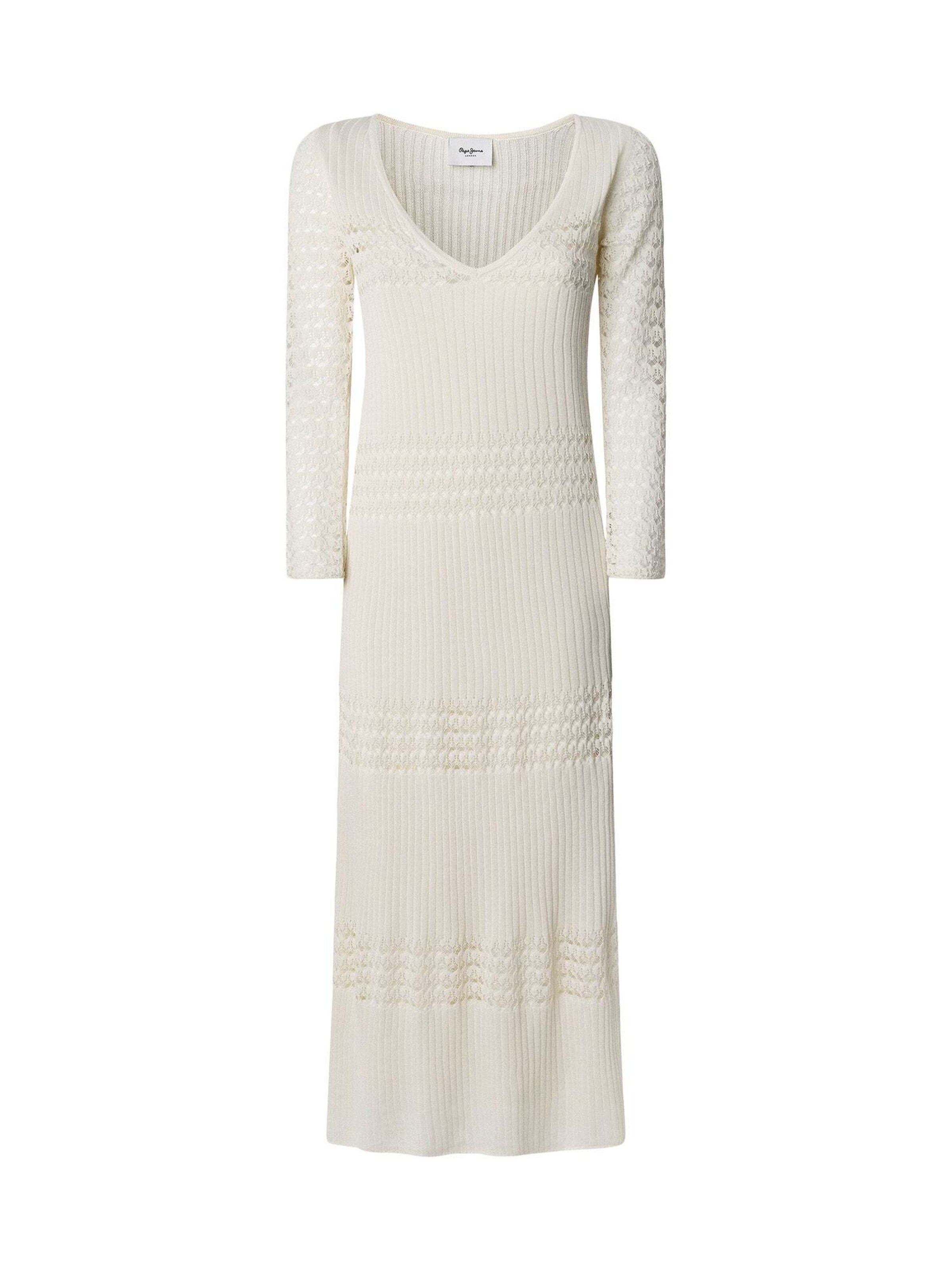 Pepe Jeans Knit dress 'Paulina' in White: front