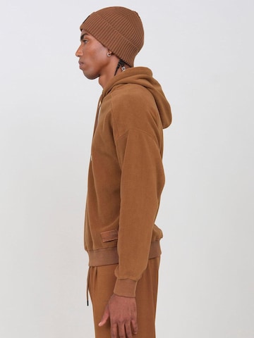OWN Off With Nature Sweatshirt 'Pile con Cappuccio' in Brown