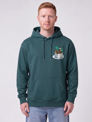 Watapparel Sweatshirt ' Coffee waves ' in Blauw: voorkant