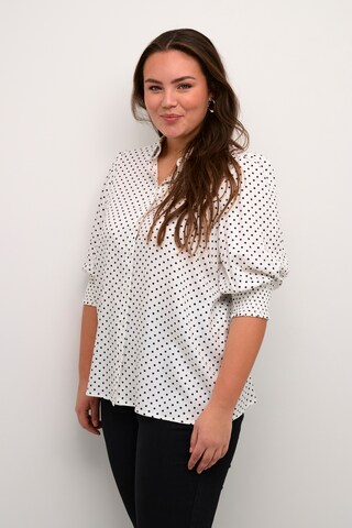 KAFFE CURVE Blouse 'Thori' in White: front