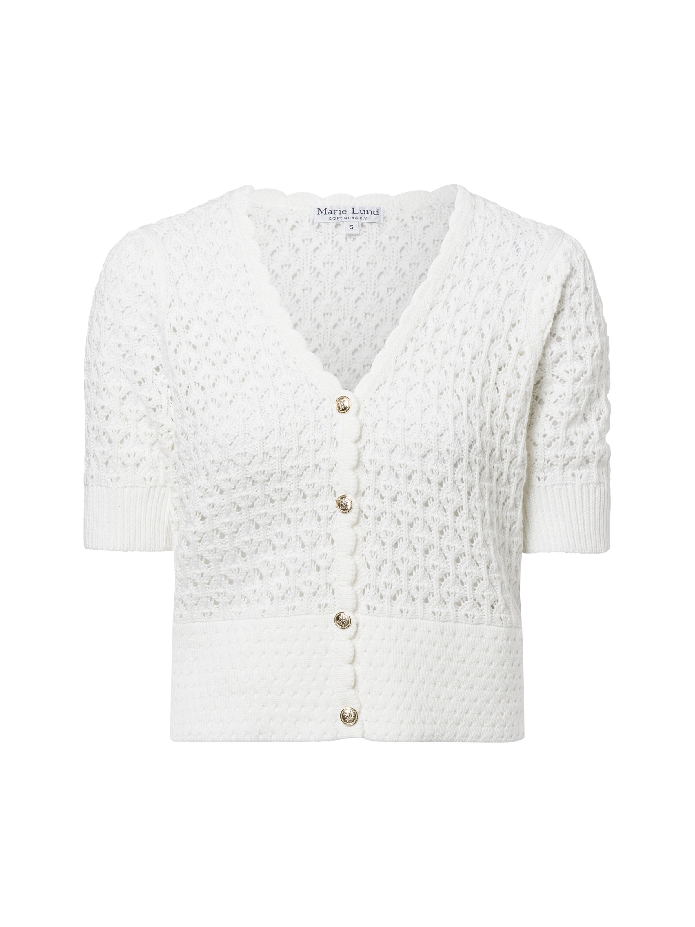 Marie Lund Knit Cardigan in Beige: front