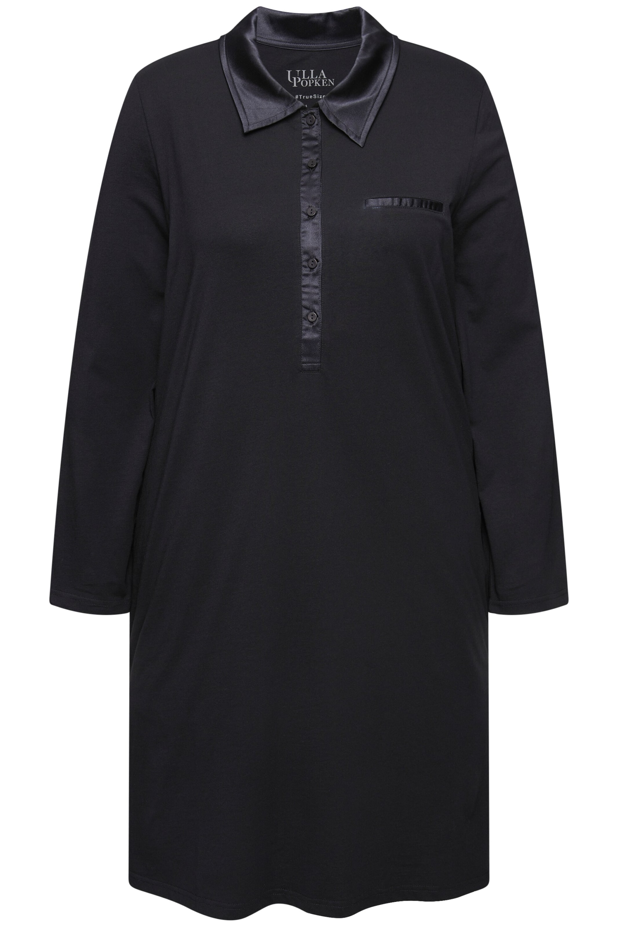 Chemise de nuit Ulla Popken en noir : devant