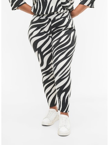 Zizzi Skinny Leggings i hvid