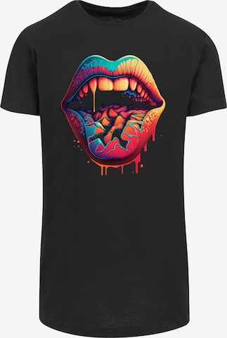 F4NT4STIC Shirt 'Drooling Lips' in Black: front