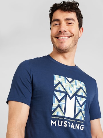 MUSTANG T-Shirt 'AUSTIN' in Blau
