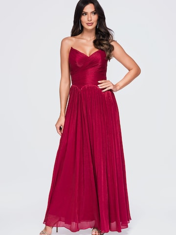 Ombre Abendkleid in Rot: Vorderseite