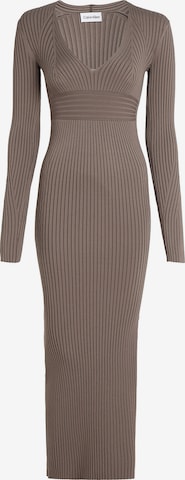 Calvin Klein Knitted dress in Brown: front