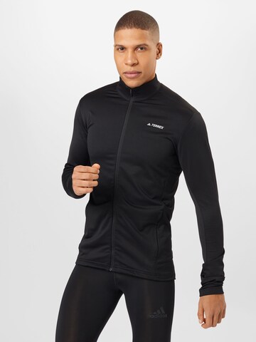 Veste en polaire fonctionnelle 'Multi Primegreen Fleece' ADIDAS TERREX en noir : devant