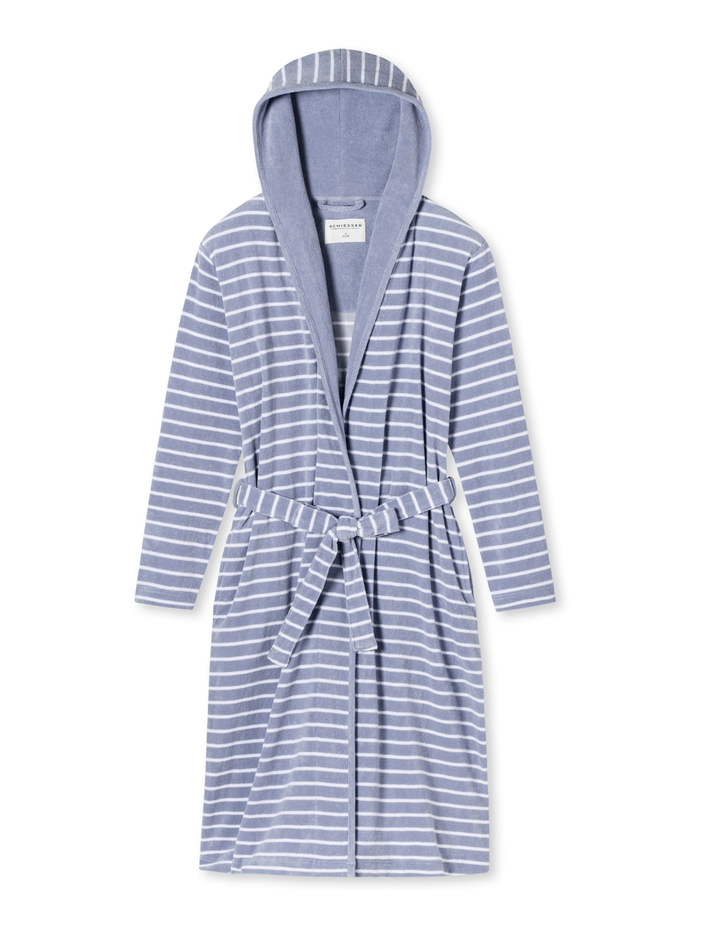 Peignoir court ' Feather Terry ' SCHIESSER en gris : devant