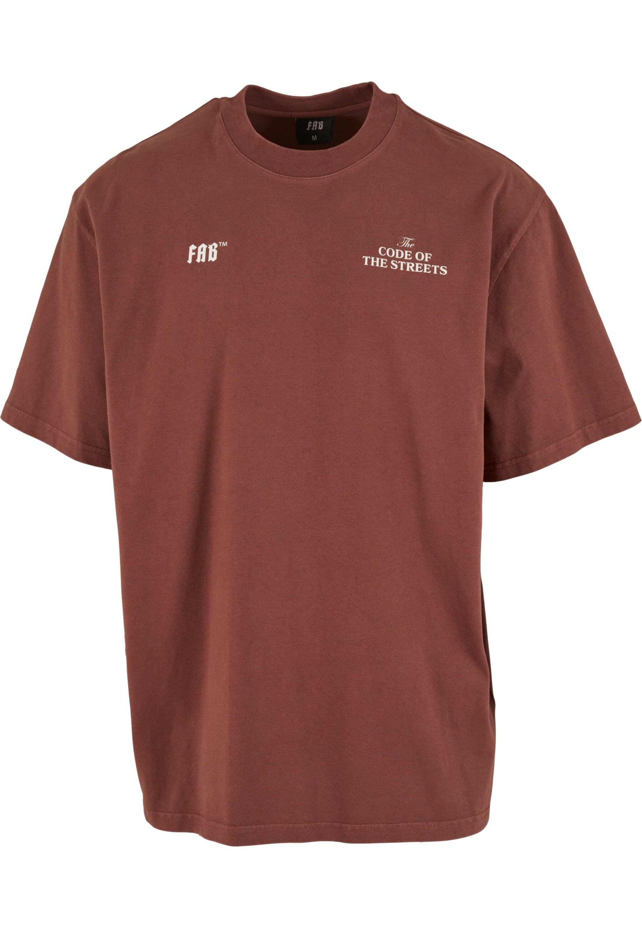 Fast & Bright T-shirt 'Code' i brun: framsida