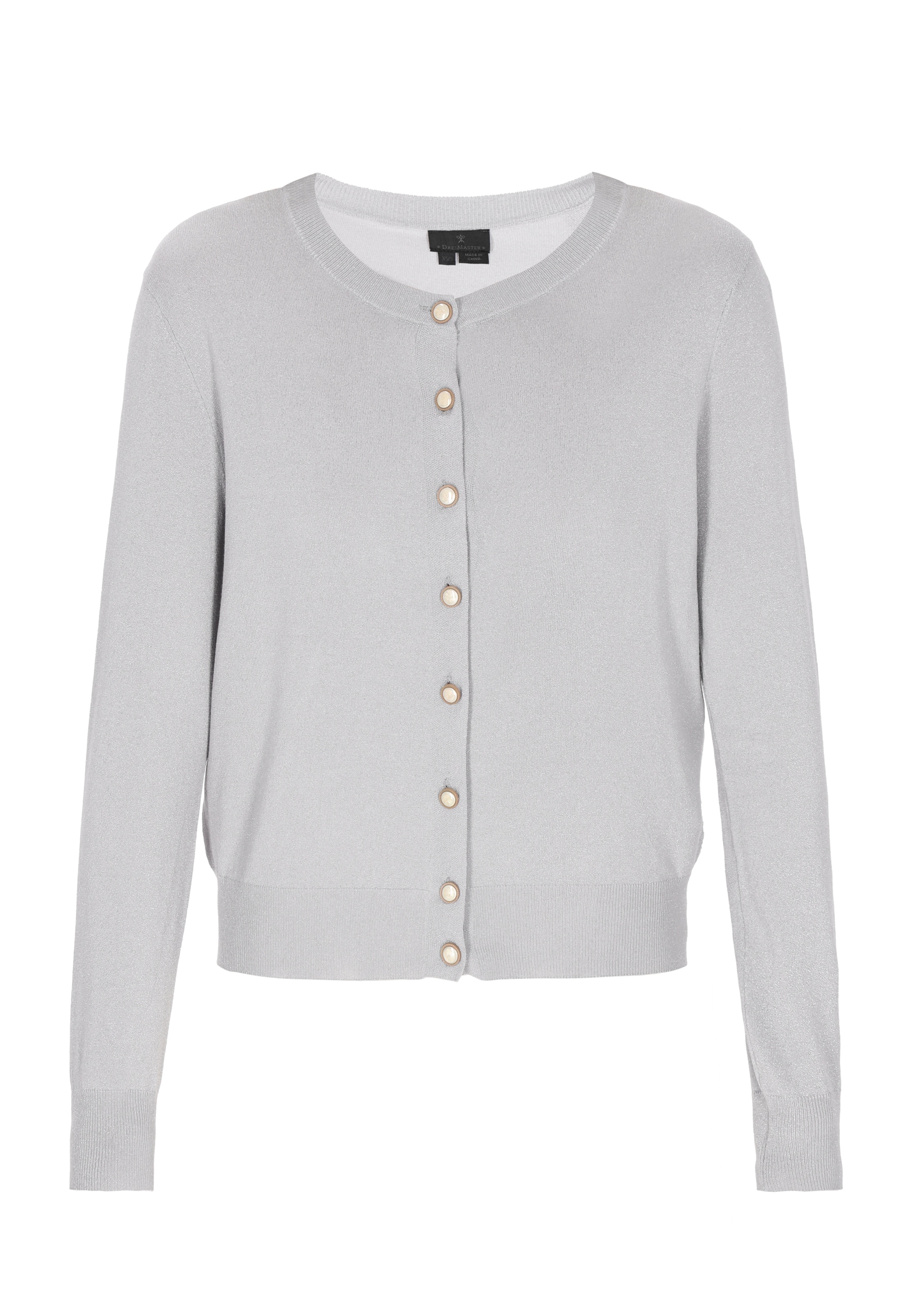 DreiMaster Klassik Gebreid vest 'Classic Look' in Grijs: voorkant