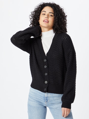 Y.A.S Knit Cardigan 'BETRICIA' in Black: front