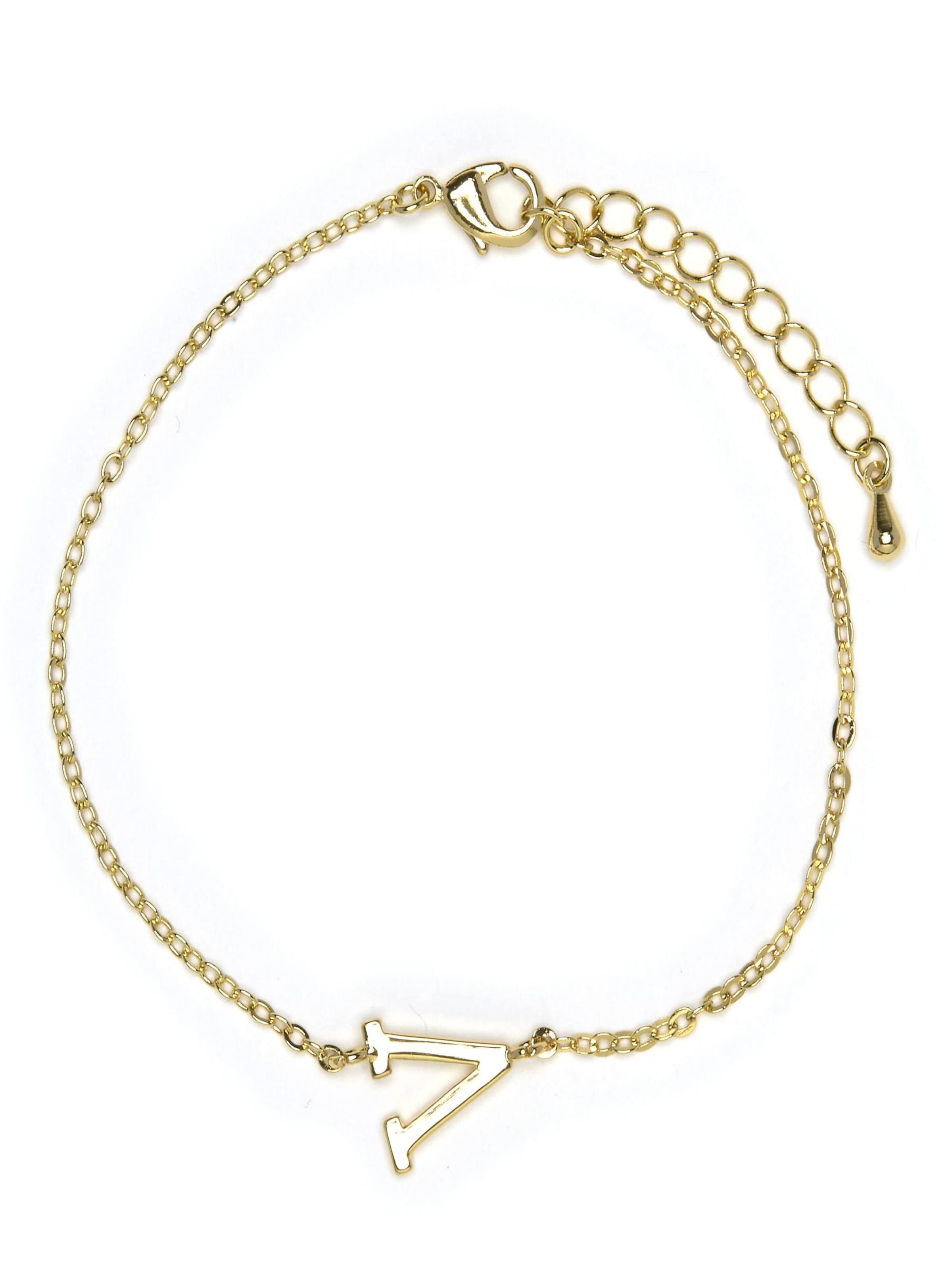 Luxenter - Pulsera 'Alphabet  V' en amarillo